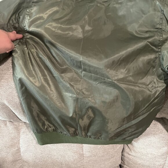 Brooklyn Cloth Men’s Flight Bomber Jacket Olive Green/Orange Size L - Picture 2 of 6